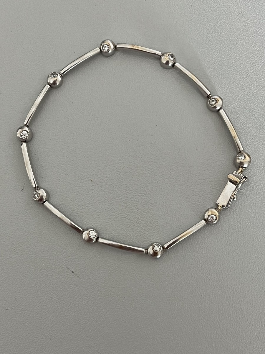 6700 - Articulated Bracelet White Gold Diamonds