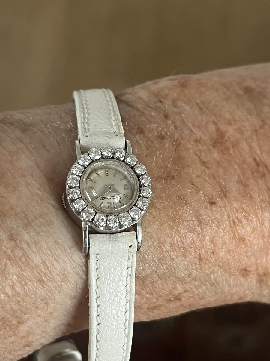 7084 - Montre Dame Jaeger Lecoultre Or Gris Diamants-photo-2