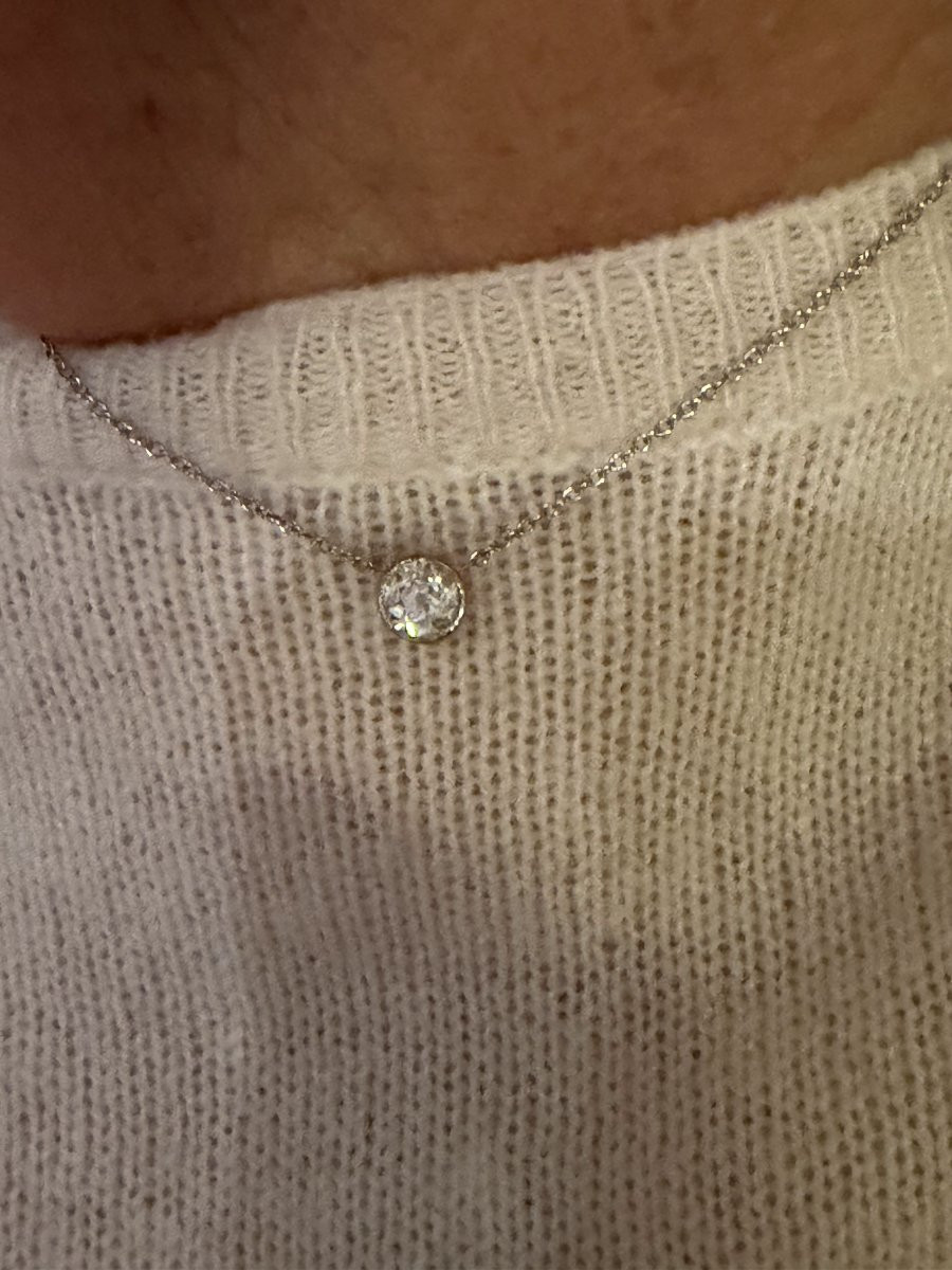 7429 - Collier Or Gris Diamant 0,60 ct-photo-2