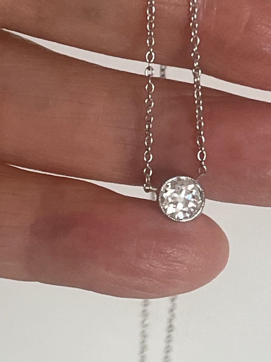 7429 - Collier Or Gris Diamant 0,60 ct-photo-3