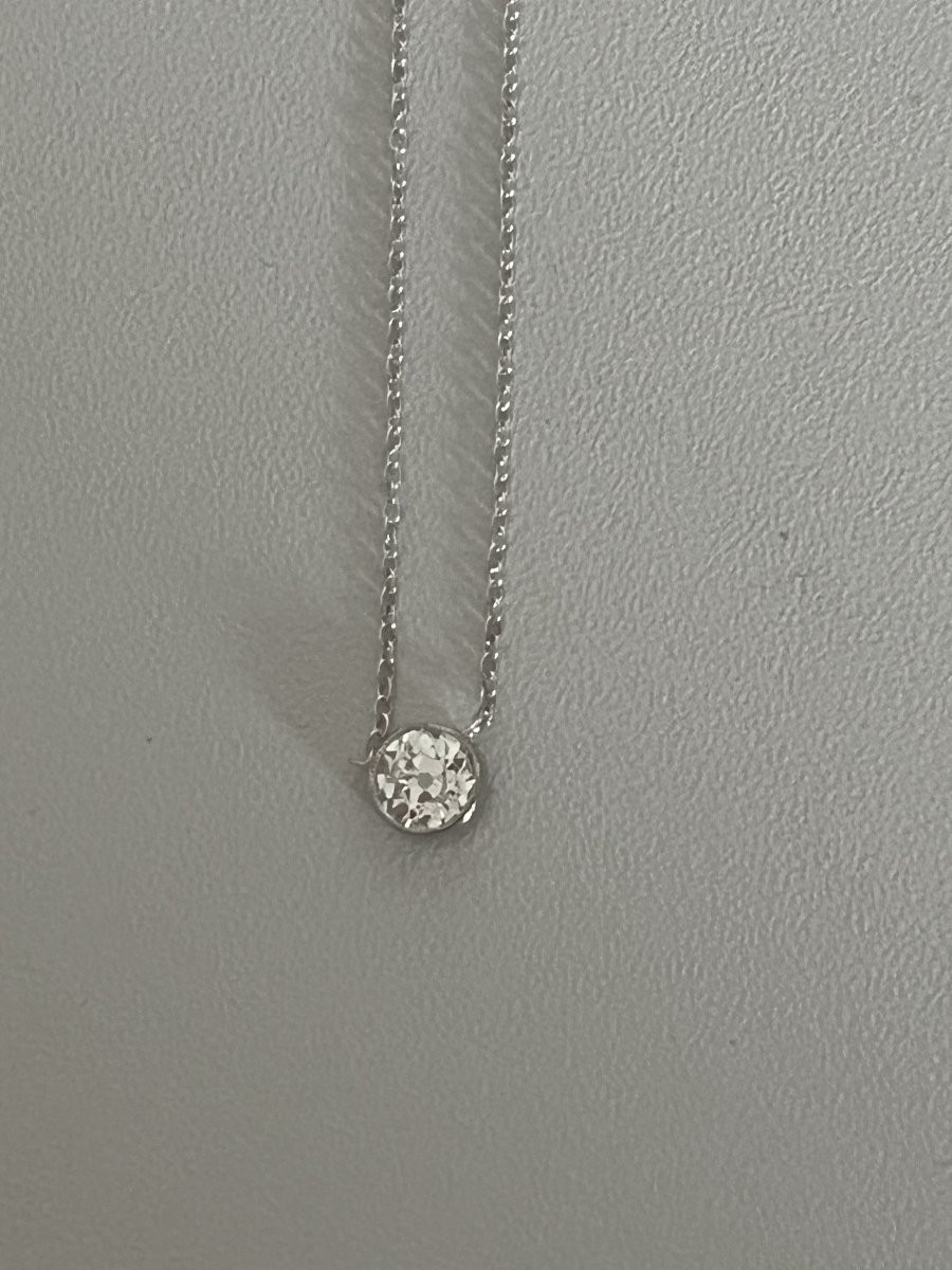 7429 - Collier Or Gris Diamant 0,60 ct-photo-4