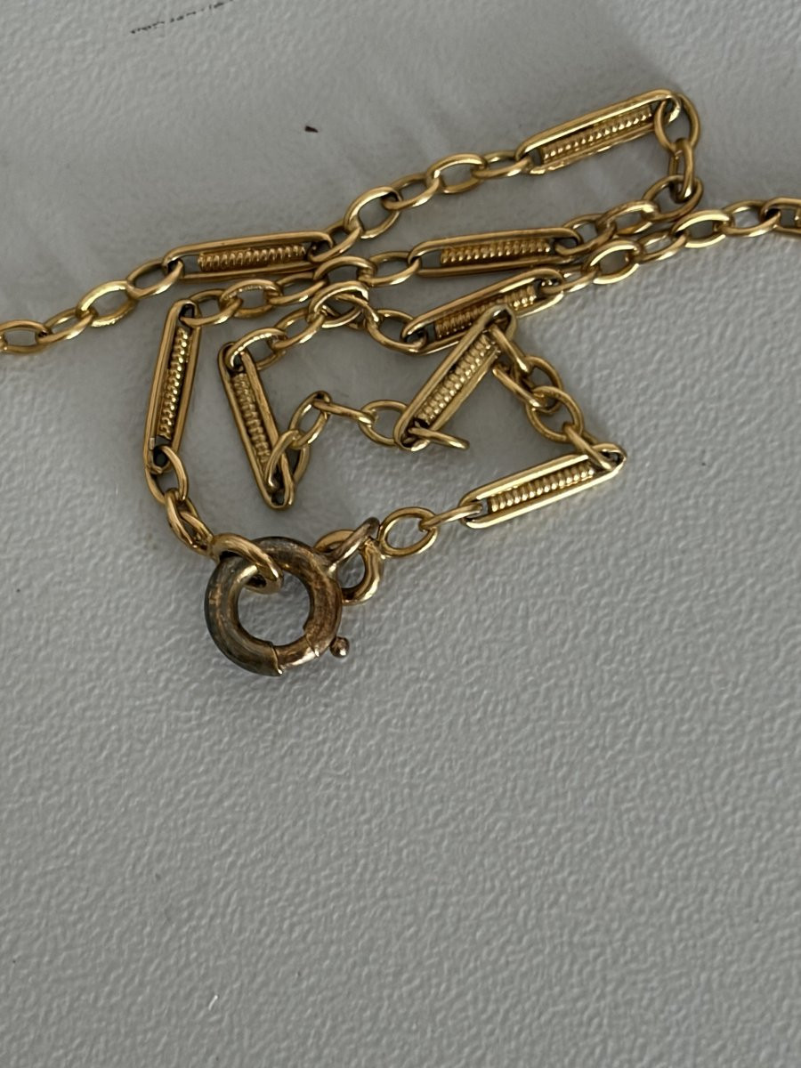 7468 - Yellow Gold Filigree Choker Necklace-photo-3