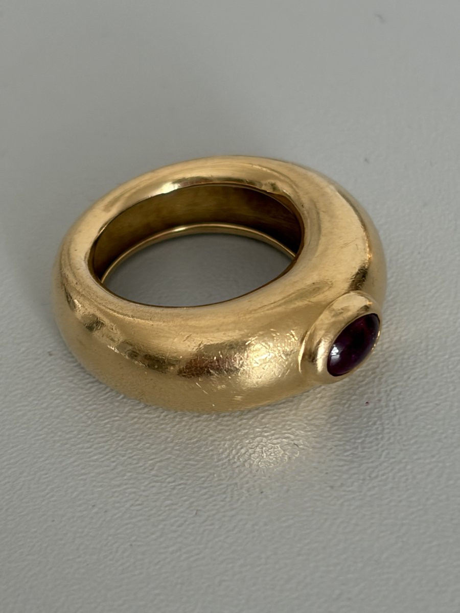 7569 - Ring Chaumet Yellow Gold Ruby-photo-4