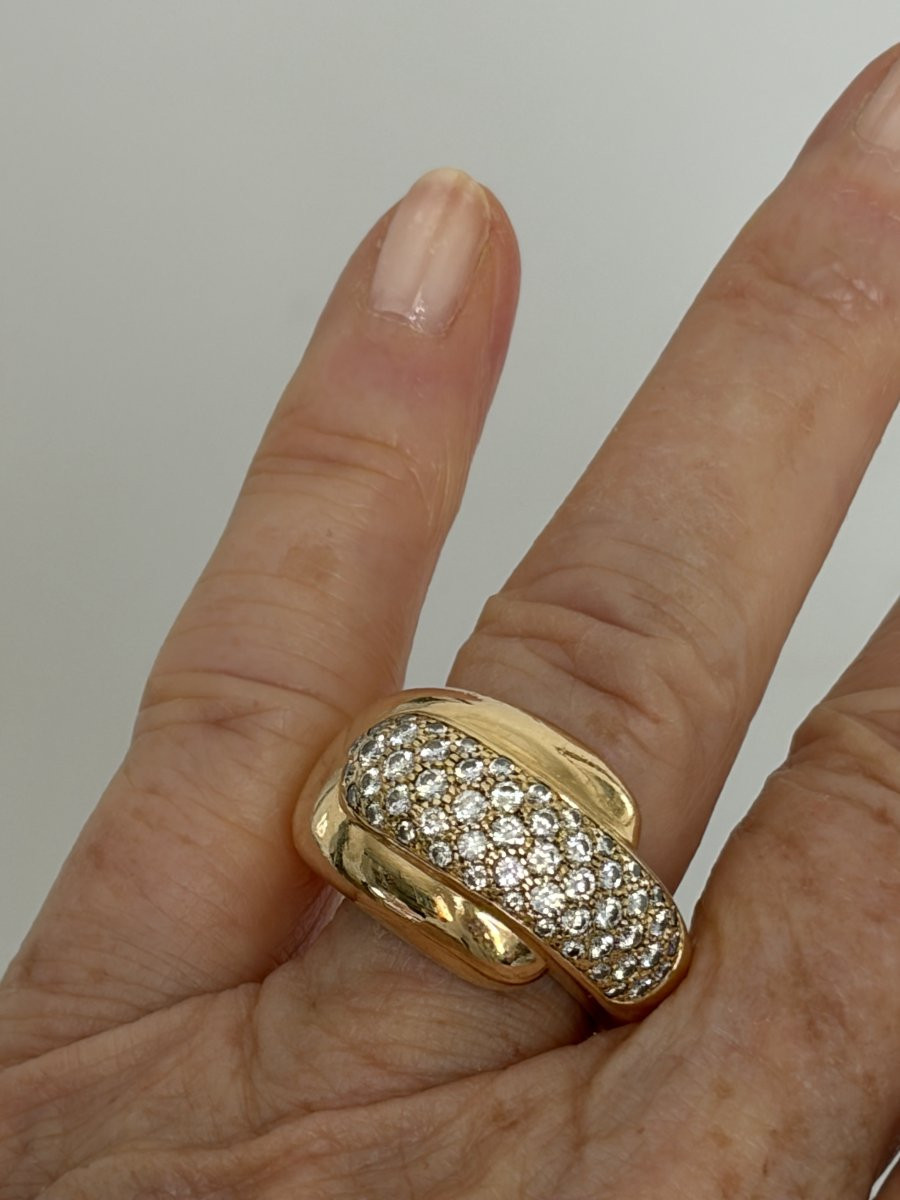 7603 - Important Chaumet Ring Yellow Gold Diamonds-photo-3