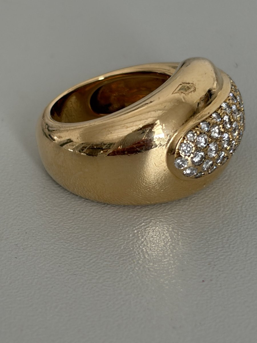7603 - Important Chaumet Ring Yellow Gold Diamonds-photo-4