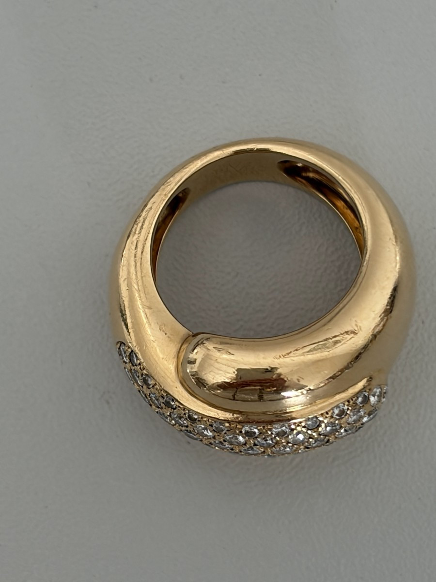 7603 - Important Chaumet Ring Yellow Gold Diamonds-photo-1