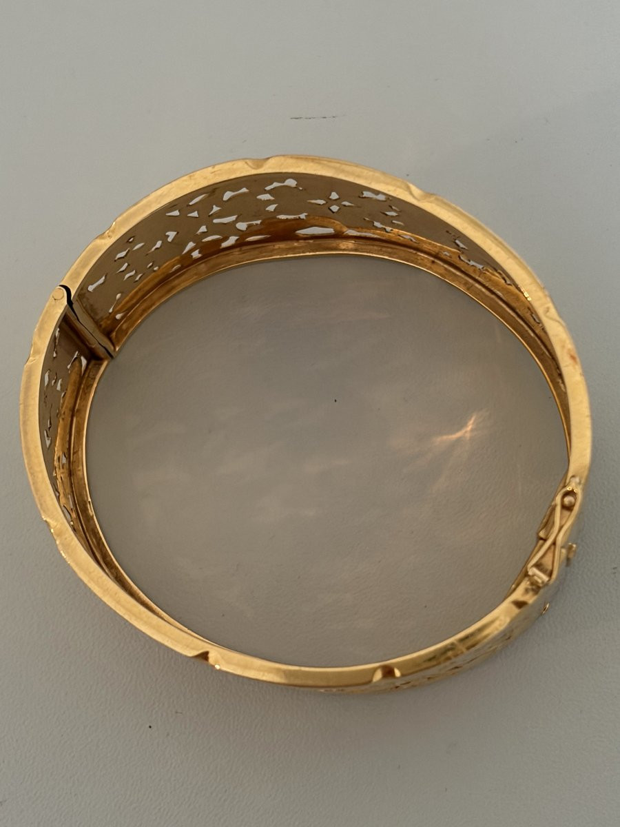 7610 - Large Bracelet Manchette Or Jaune 45 g-photo-2