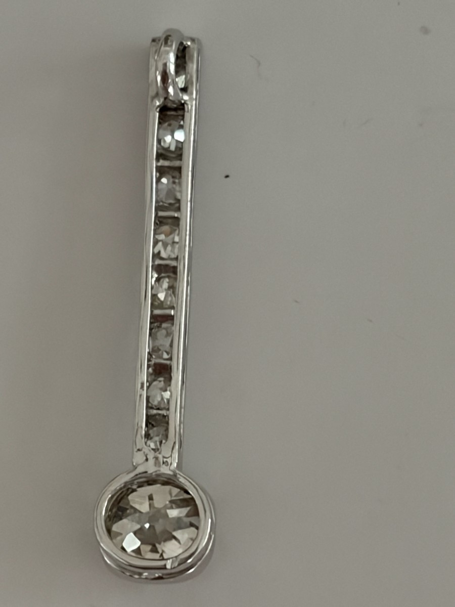 043B - Pendentif Or Gris Diamants (0,55 ct au centre)-photo-2