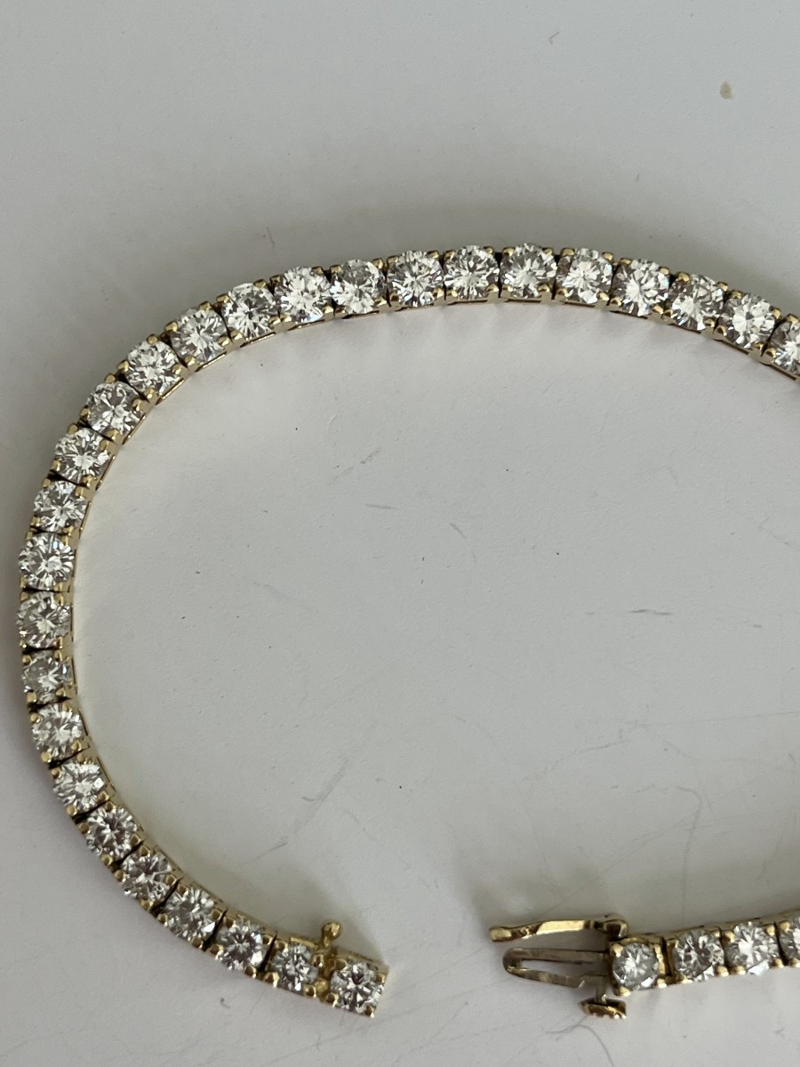 2617 - Bracelet Rivière Or Jaune Diamants 11,00 ct-photo-2