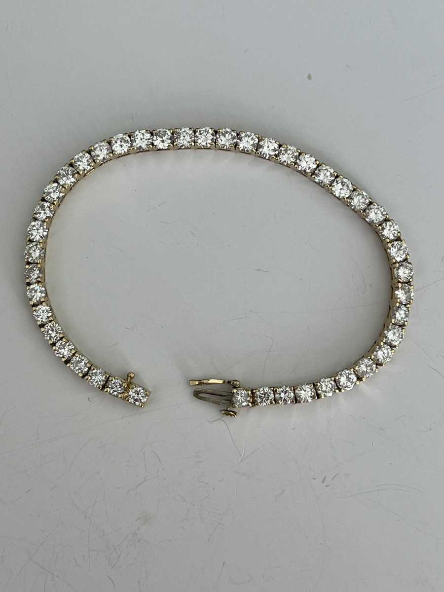 2617 - Bracelet Rivière Or Jaune Diamants 11,00 ct