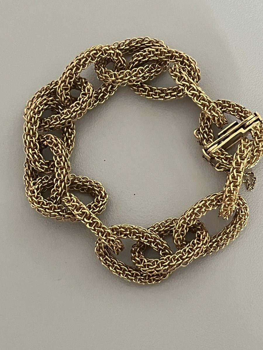 7196- Yellow Gold Twisted Bracelet 48 G-photo-3