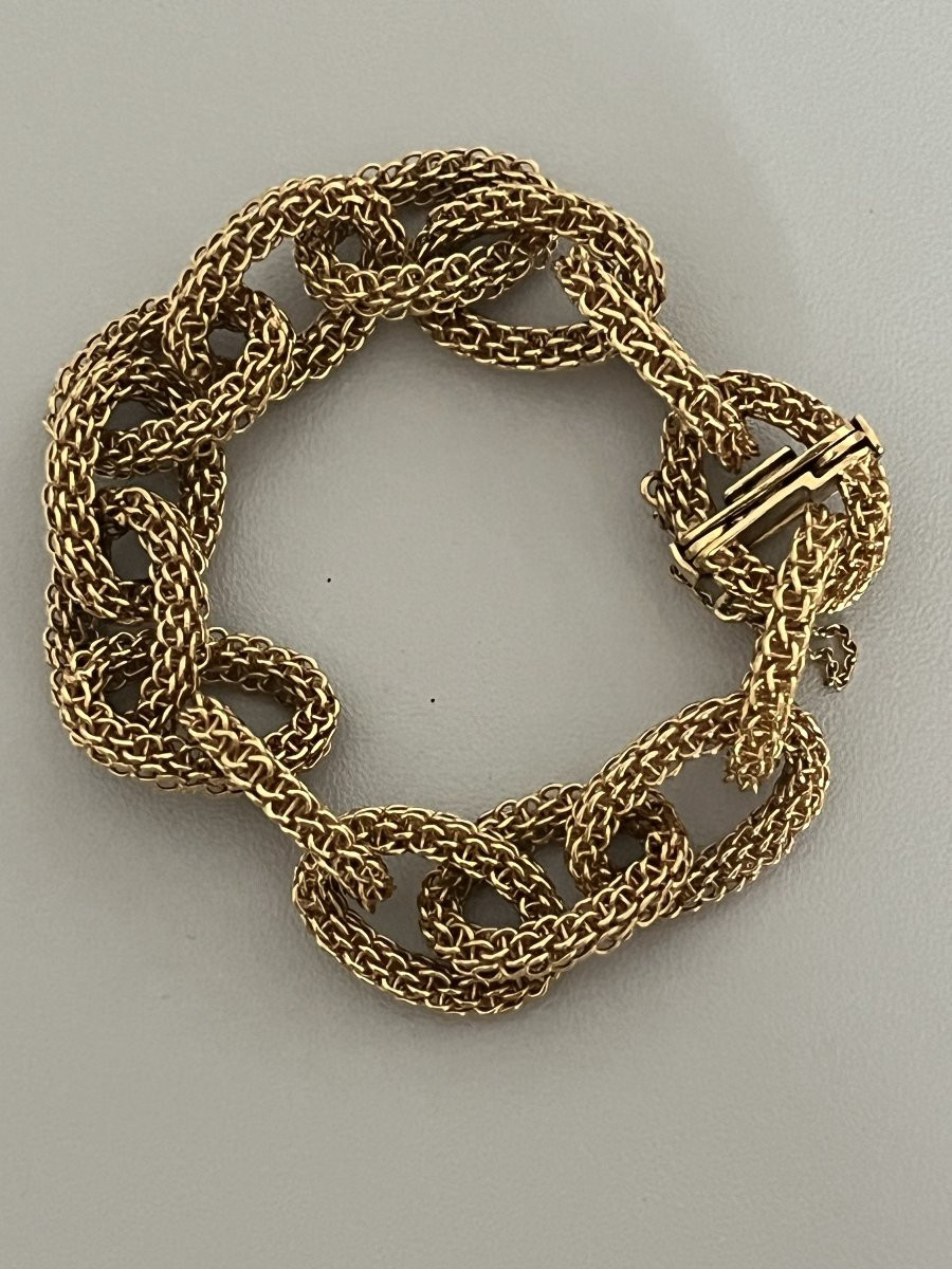 7196- Yellow Gold Twisted Bracelet 48 G-photo-4