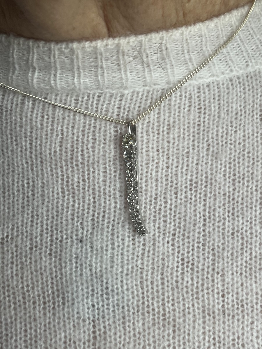 7202A- Pendentif Or Gris Diamants 0,70 ct-photo-1