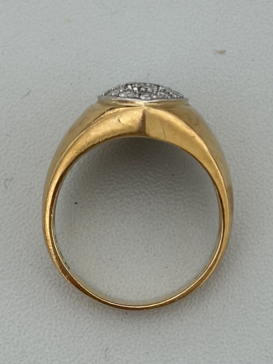 7594- Vintage Ring Yellow Gold Diamonds-photo-2