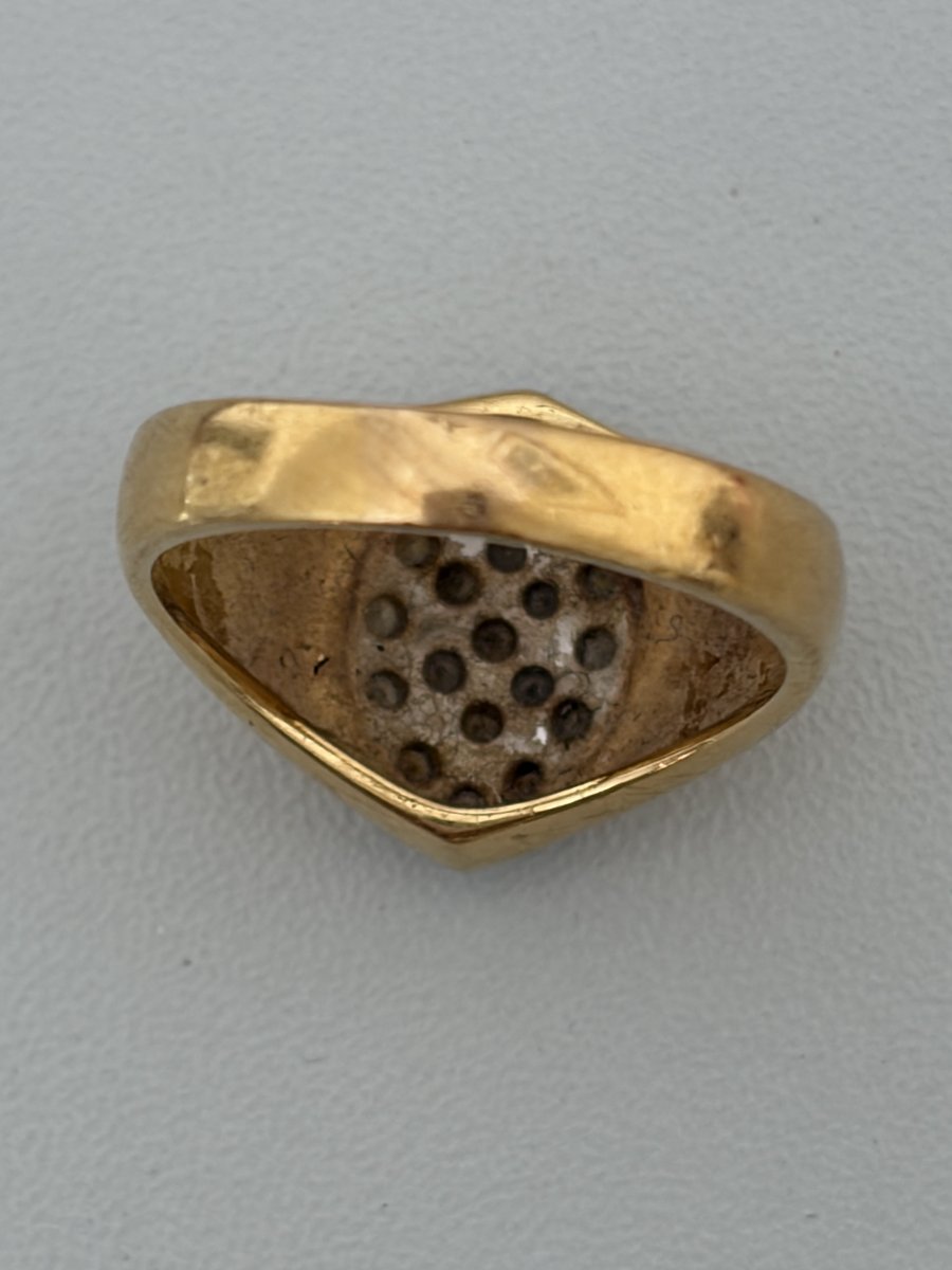 7594- Vintage Ring Yellow Gold Diamonds-photo-1