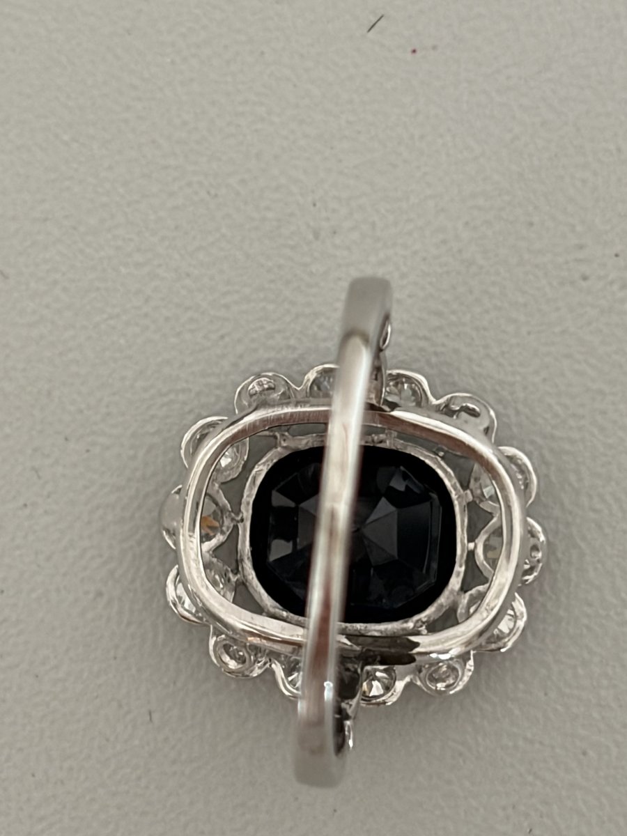 7637- Art Deco Platinum Diamond Ring-photo-3