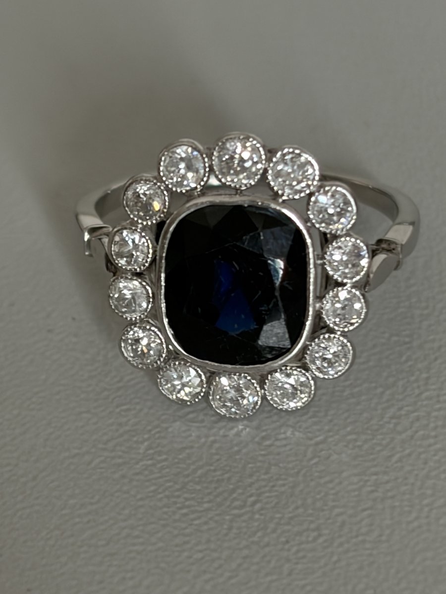 7637- Art Deco Platinum Diamond Ring