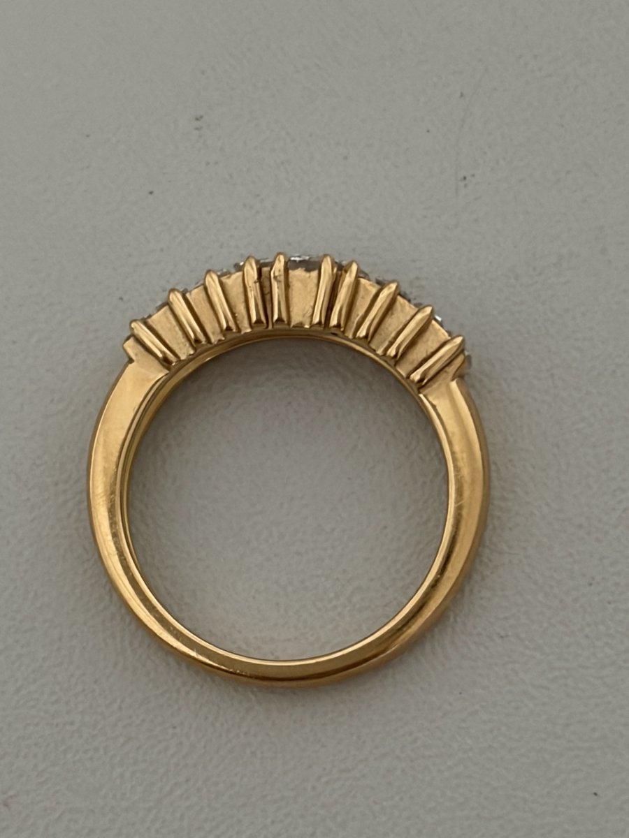 7651- Bague Jonc Or Jaune Diamants Baguette-photo-4