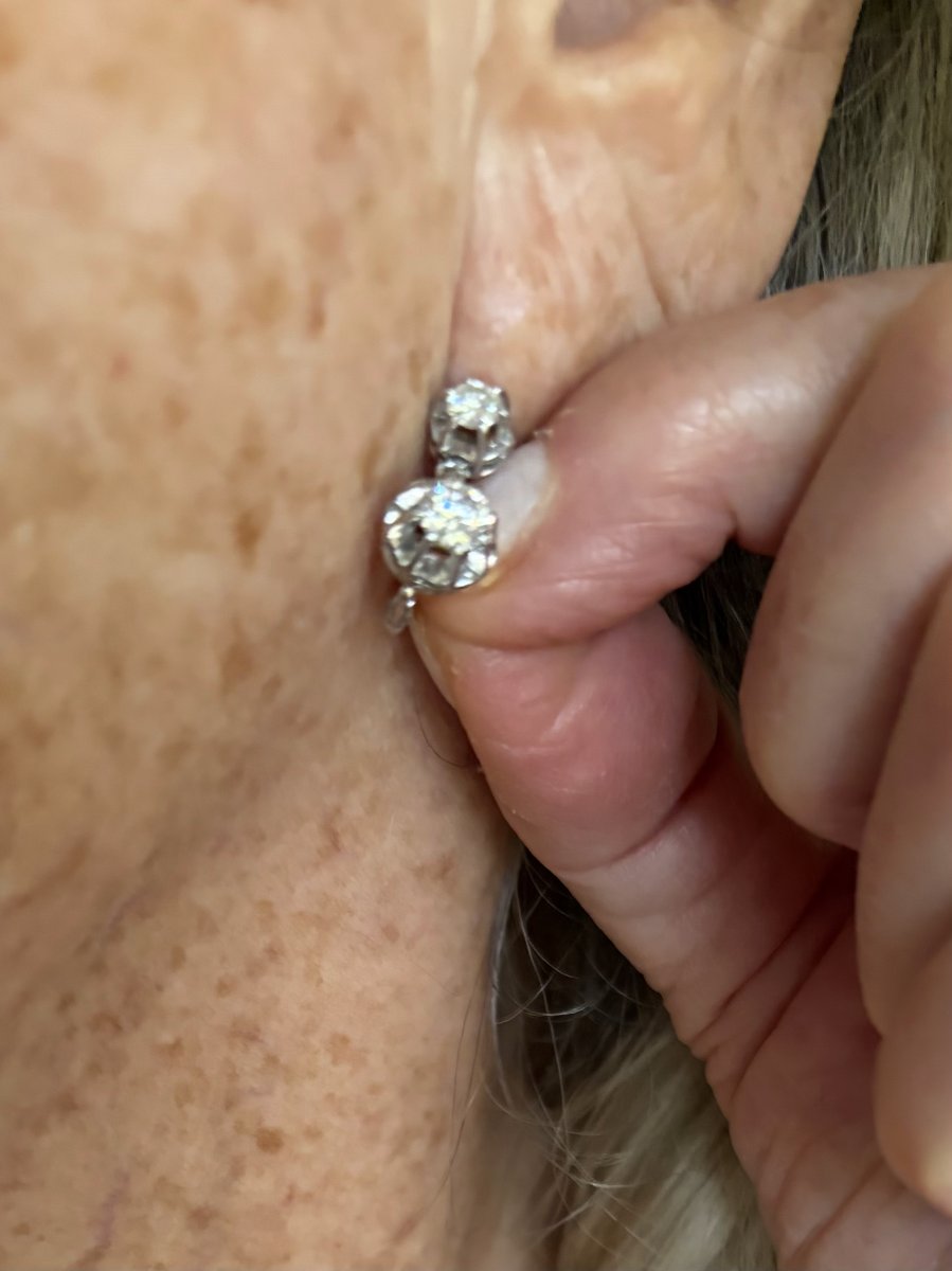 3148- Dormeuses Or Gris Diamants-photo-2