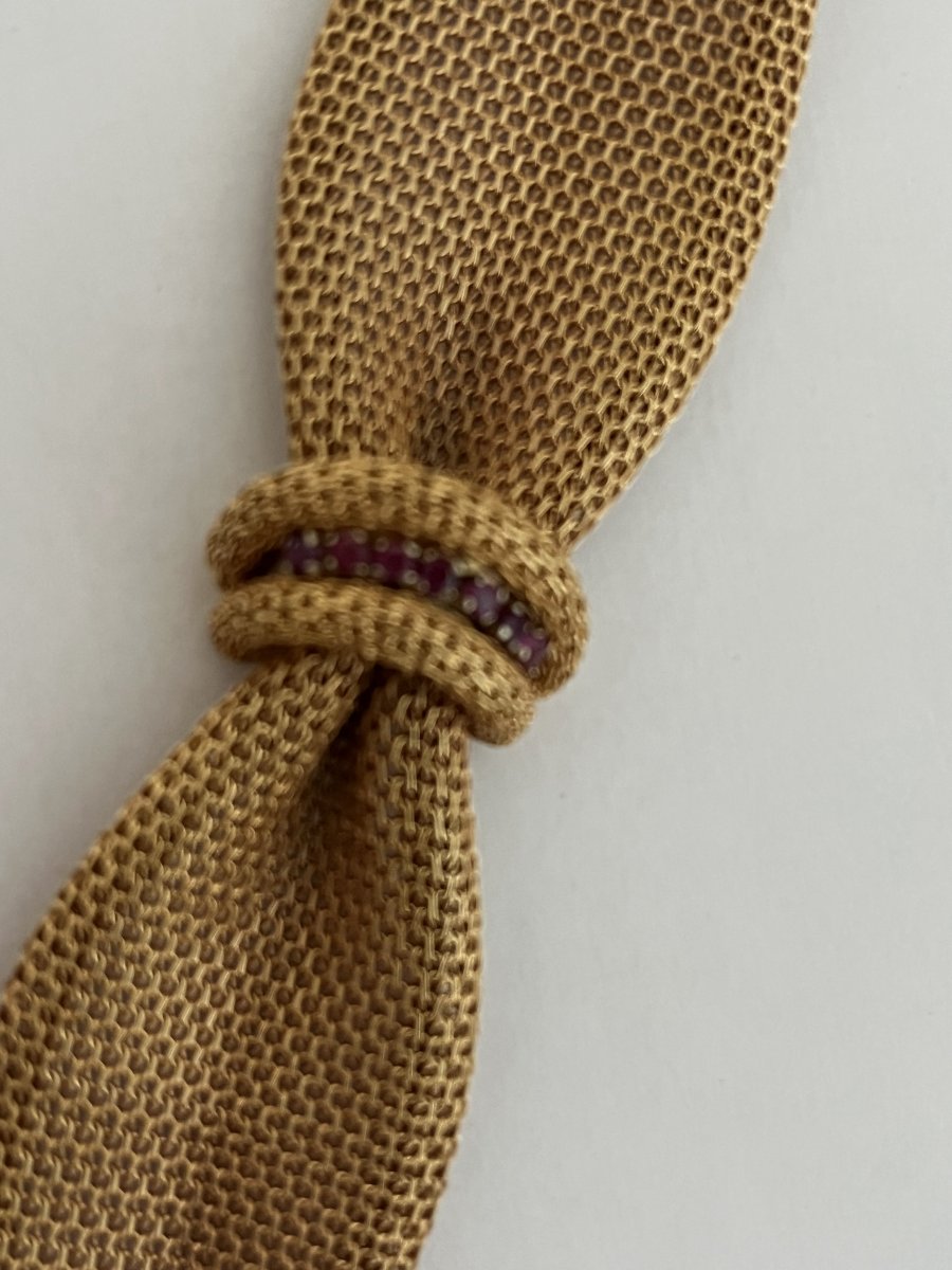 4340- Soft Bracelet Knot Yellow Gold Ruby-photo-3