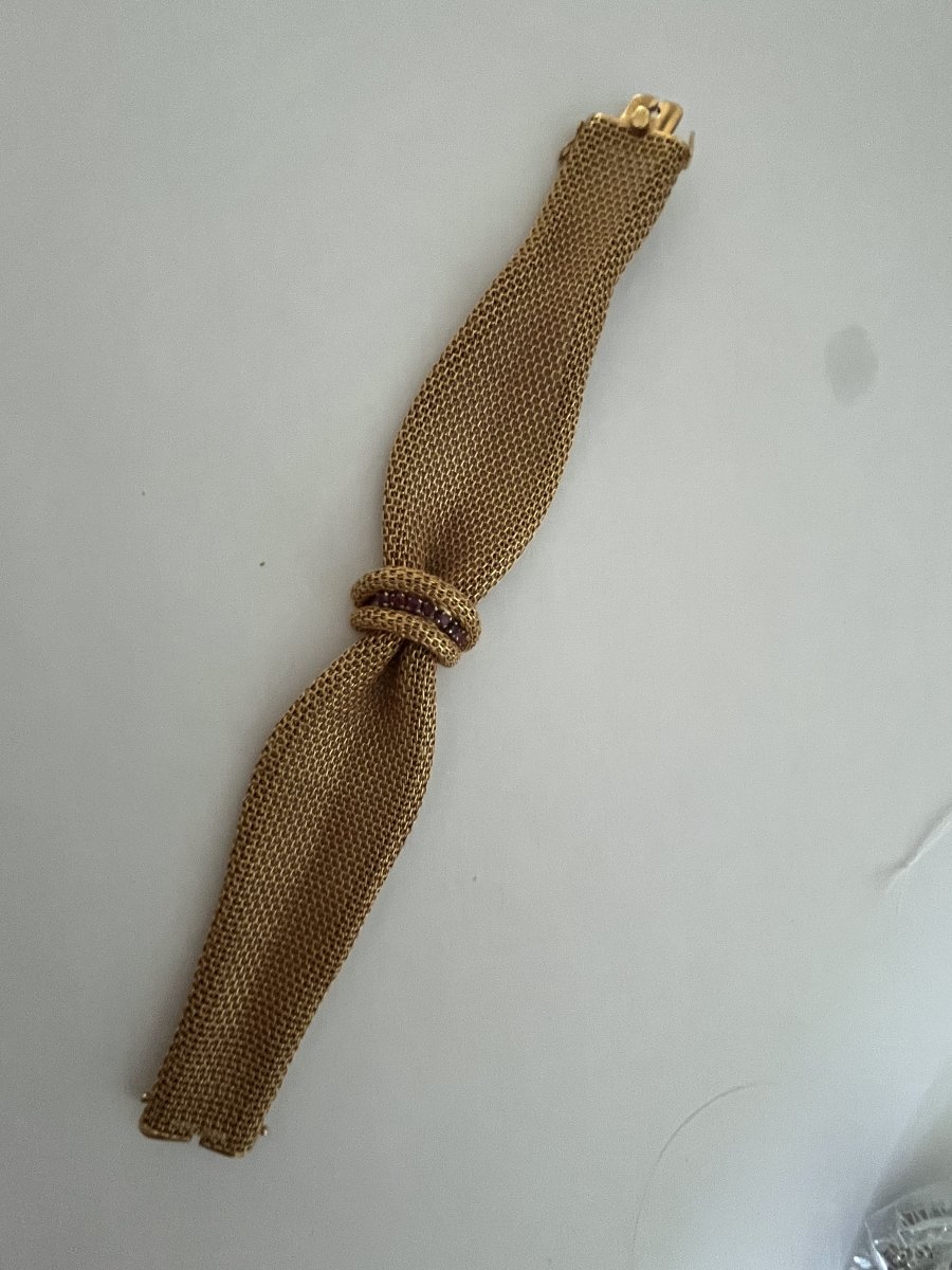 4340- Soft Bracelet Knot Yellow Gold Ruby-photo-4