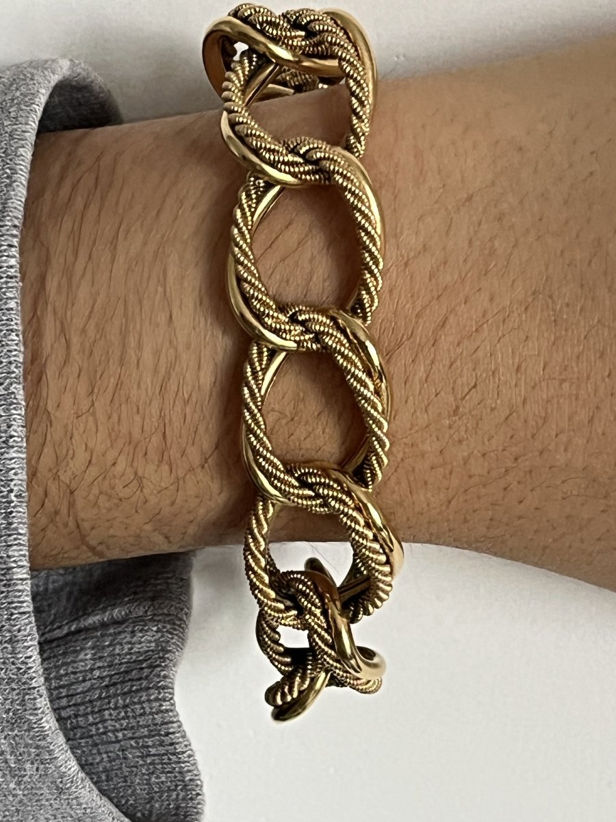 4858- Twisted Yellow Gold Bracelet-photo-4