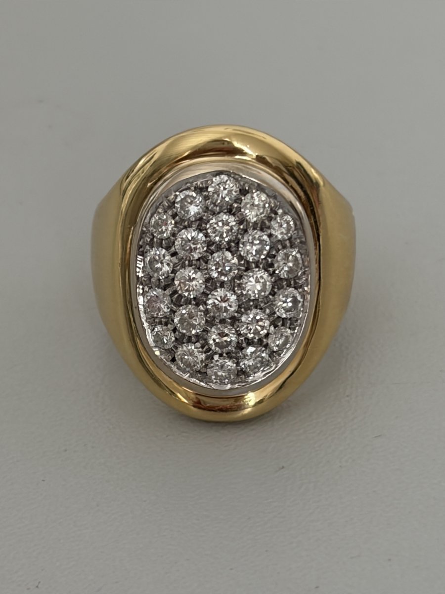 7685 - Vintage Yellow Gold Ring With 1.60 Ct Diamonds