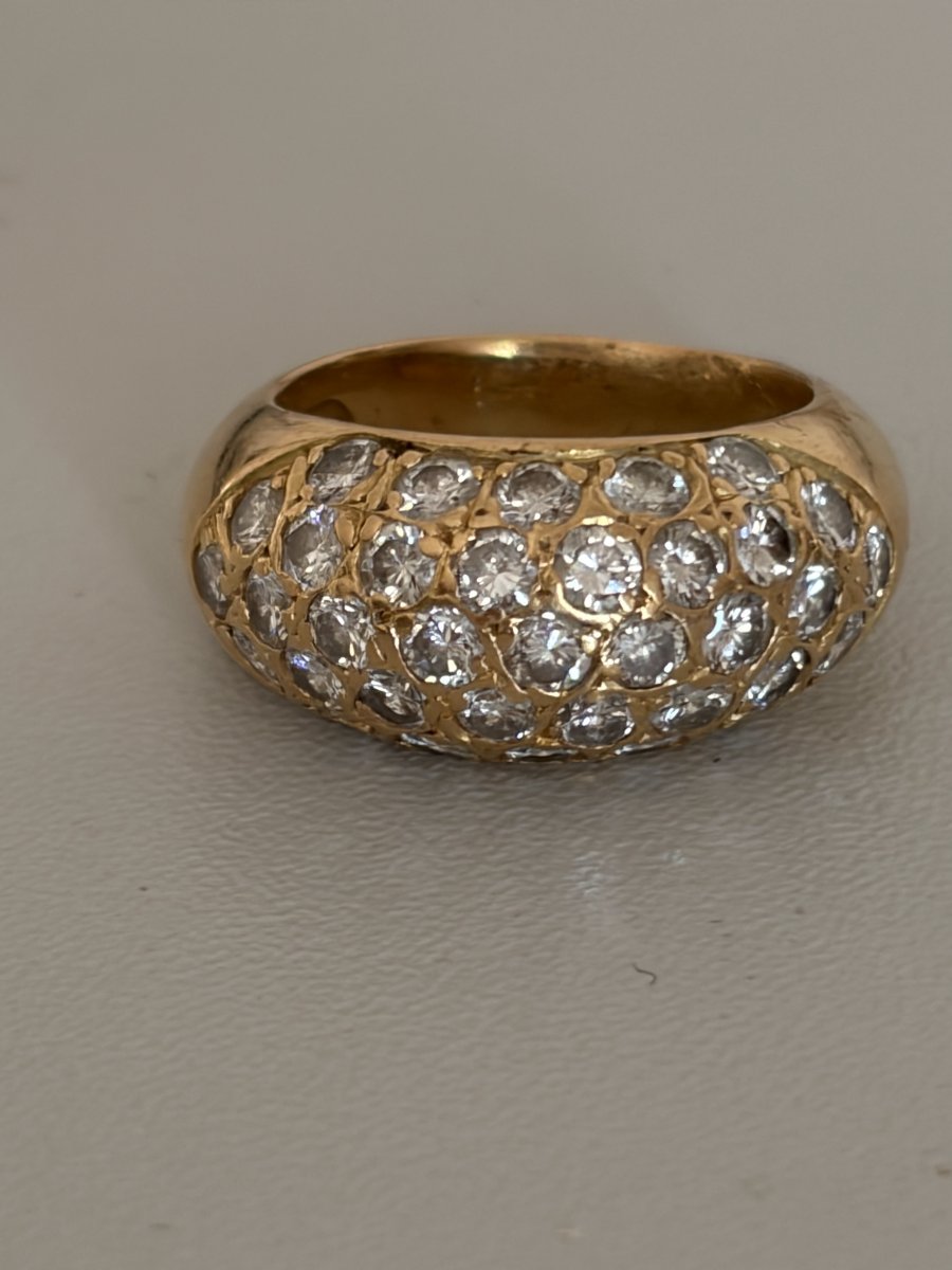 7490- Bague Or Jaune Diamants