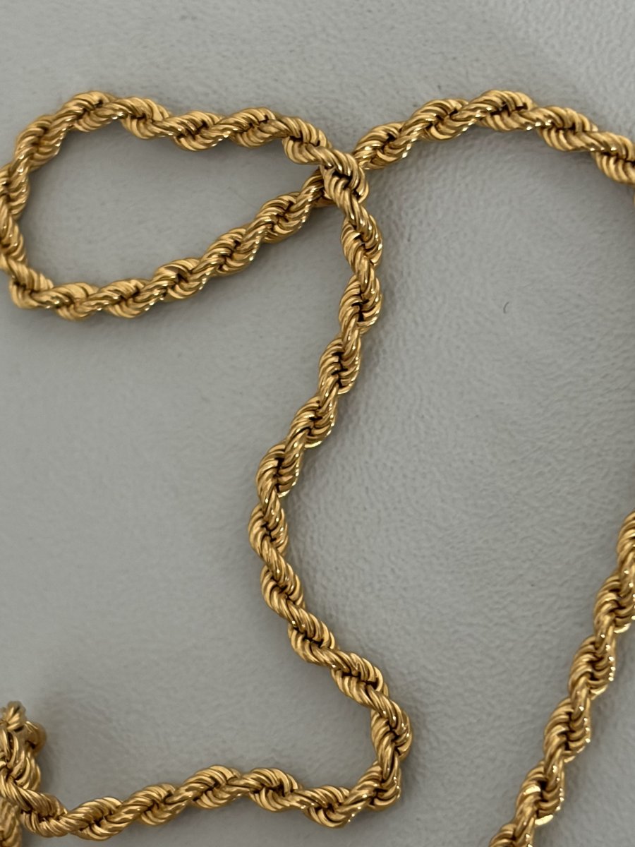 7672 - 60 Cm Twisted Yellow Gold Necklace-photo-2
