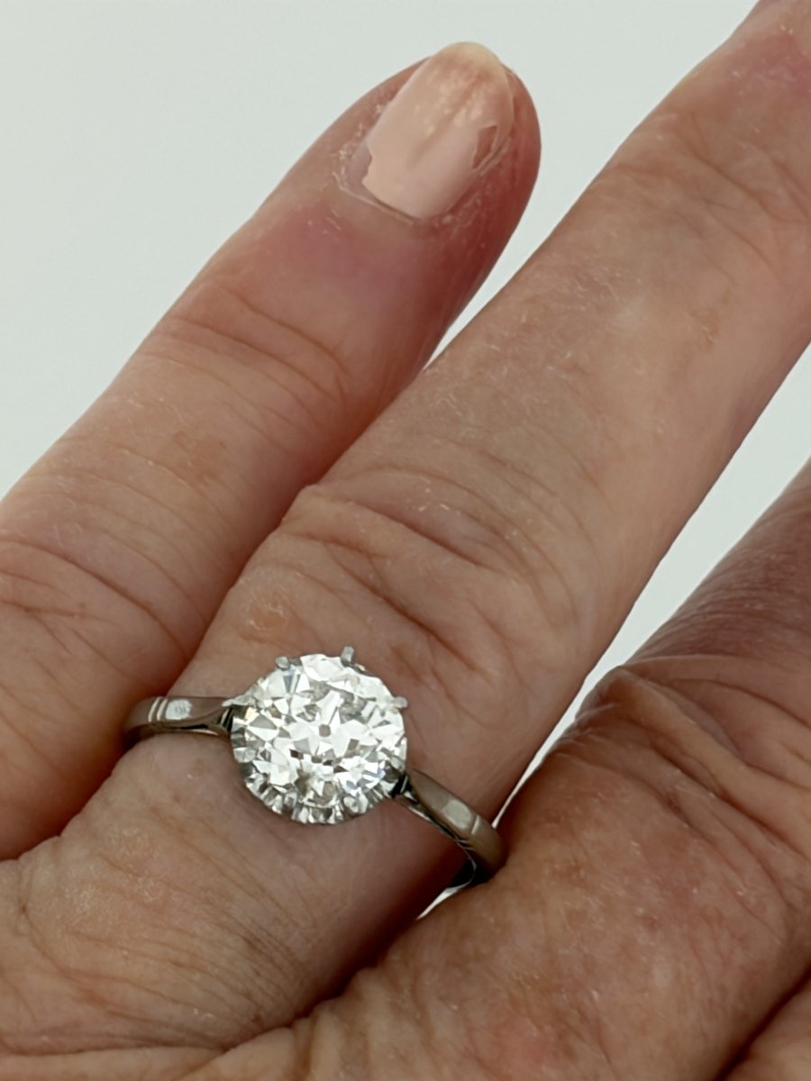 7698 - White Gold And Platinum Solitaire Ring With A 1.60 Ct Diamond-photo-2