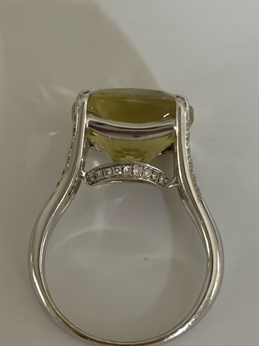7707- Bague Mauboussin Or Gris Citrine 10,00 ct-photo-2