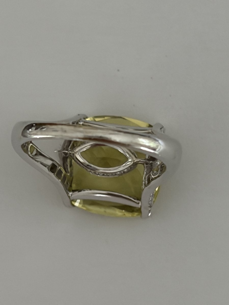 7707- Bague Mauboussin Or Gris Citrine 10,00 ct-photo-6