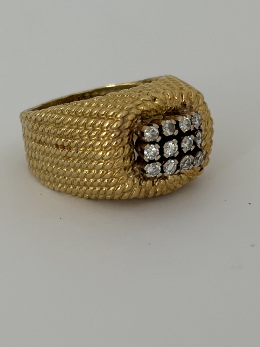 7809 - Vintage Yellow Gold Diamond Ring-photo-1