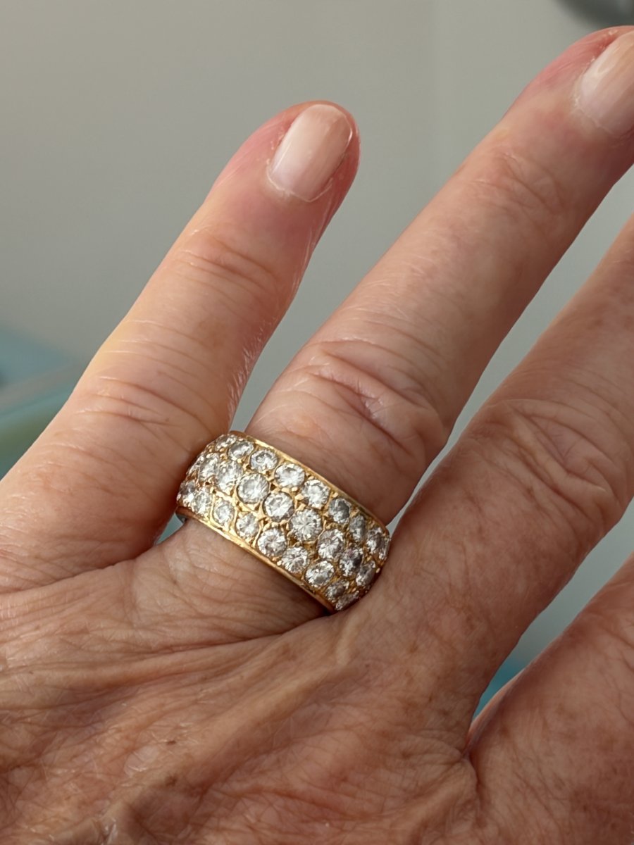 7814 - Yellow Gold Band Ring With 4.60 Ct Diamonds-photo-1