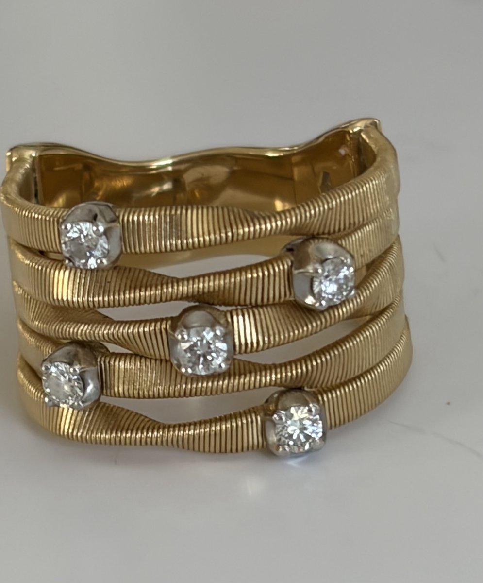 7843 - Marco Biego Band Ring In Yellow Gold And White Gold With Diamonds-photo-3