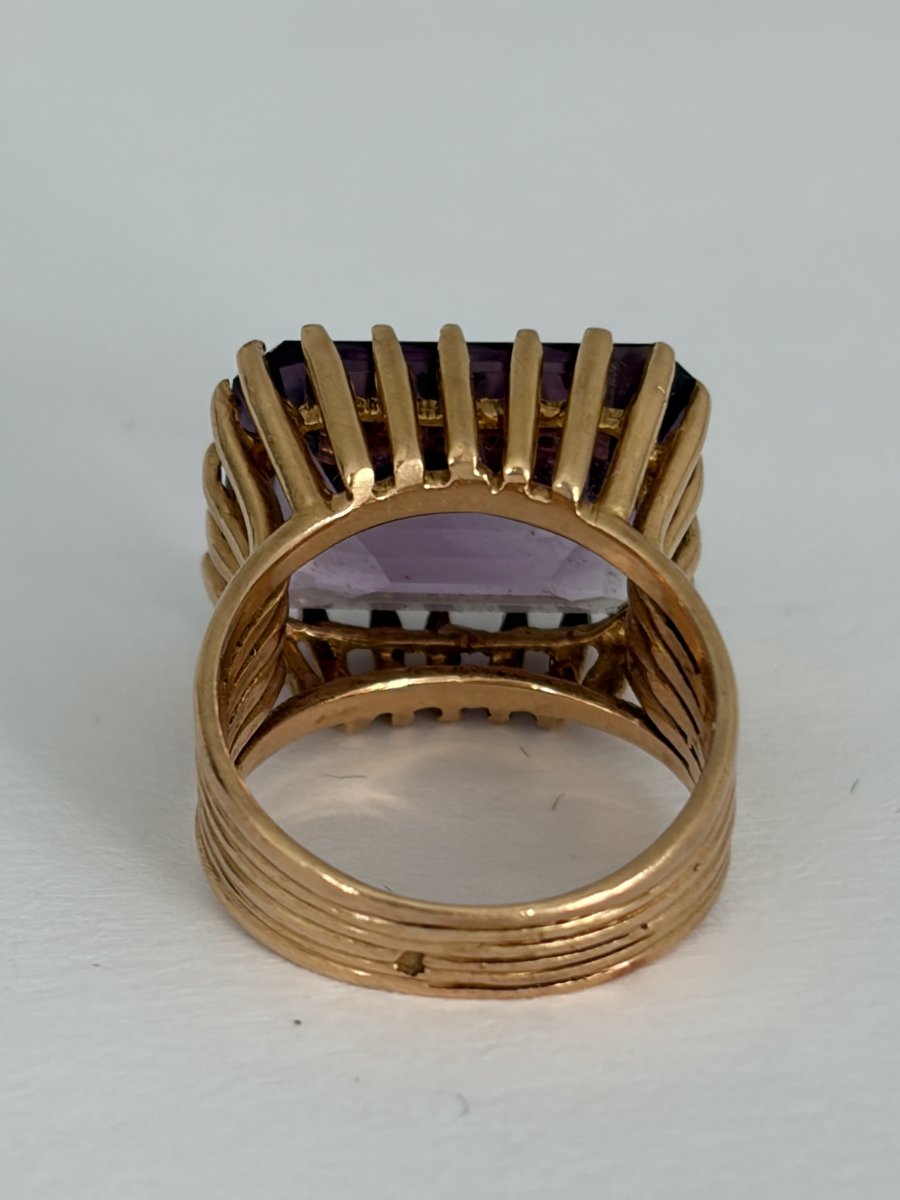 7905- Bague Vintage Or Jaune Améthyste-photo-1