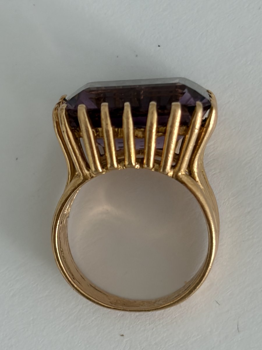 7905- Bague Vintage Or Jaune Améthyste-photo-3
