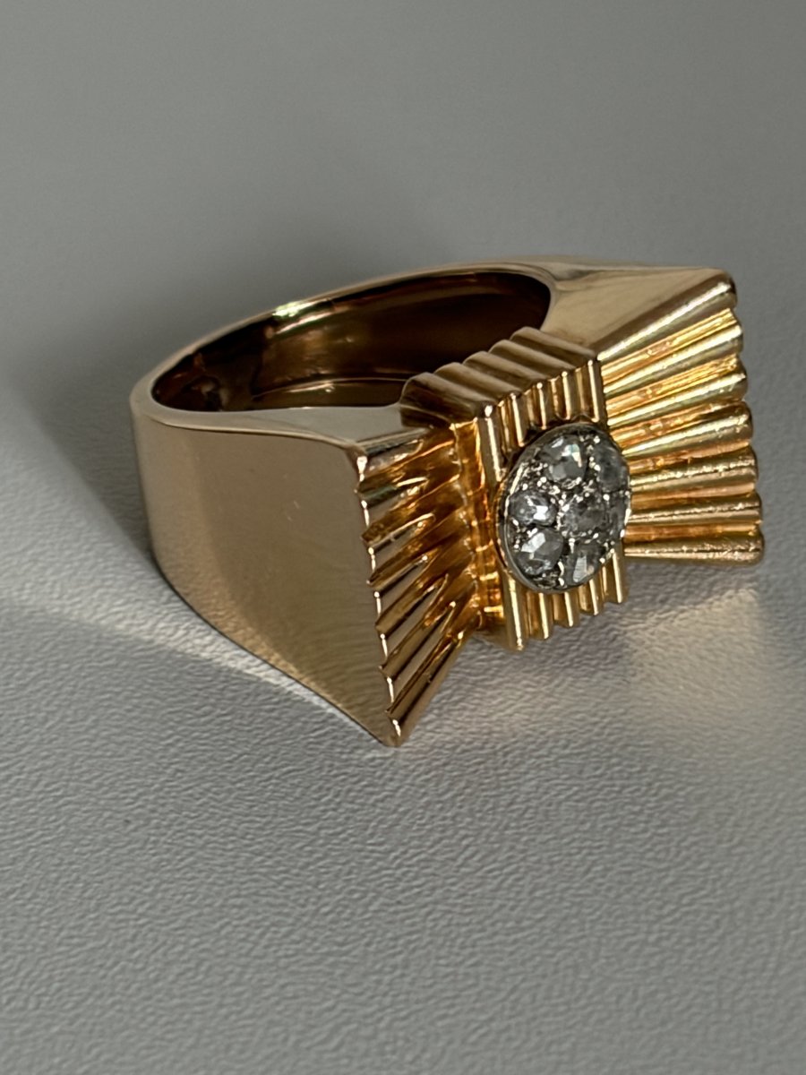 7797- Bague Tank Or Jaune Diamants-photo-1