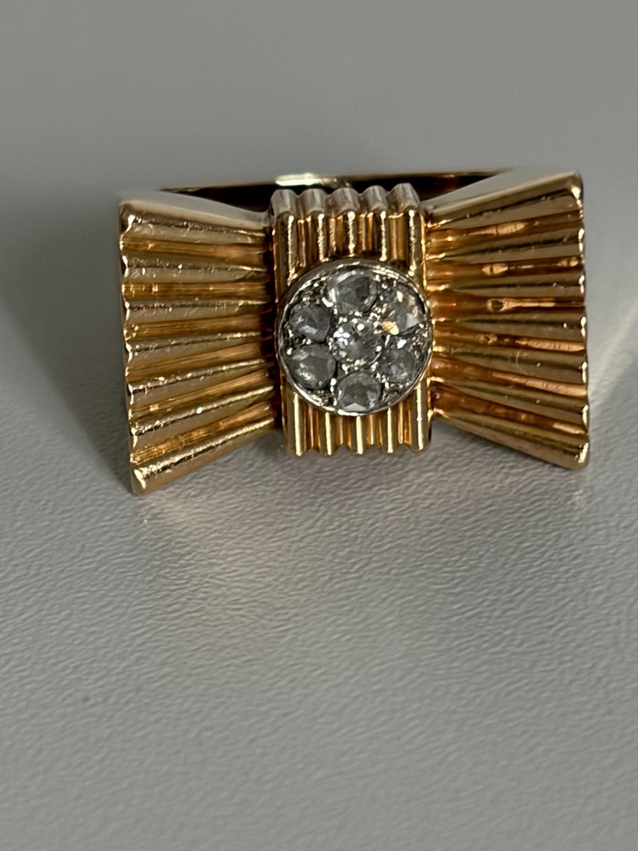 7797- Bague Tank Or Jaune Diamants-photo-2