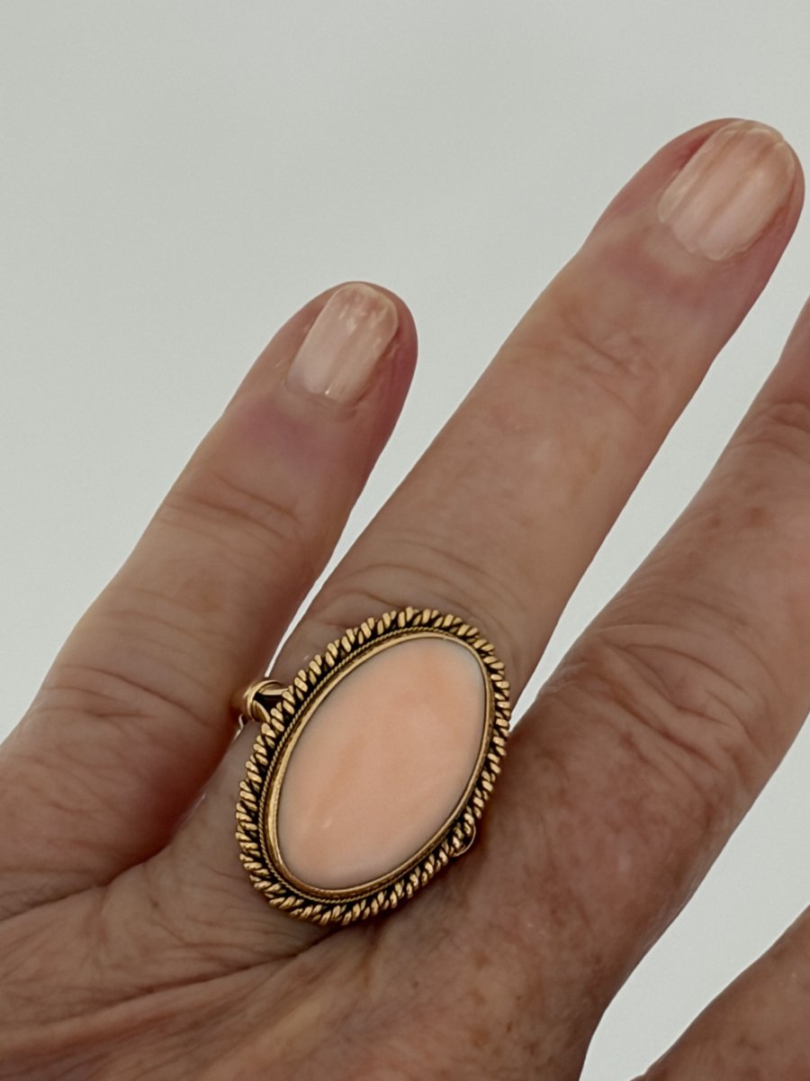 7806- Bague Vintage Or Jaune Corail-photo-2