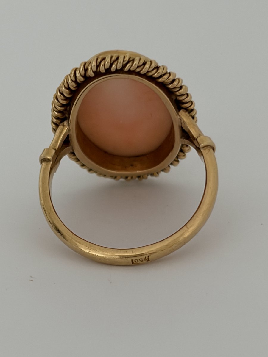 7806- Bague Vintage Or Jaune Corail-photo-3