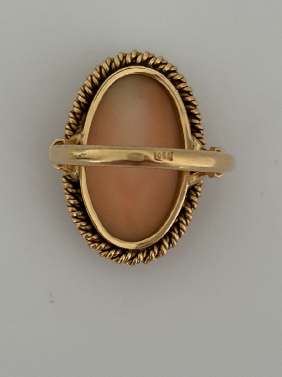 7806- Bague Vintage Or Jaune Corail-photo-4