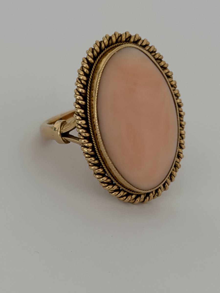 7806- Bague Vintage Or Jaune Corail-photo-1