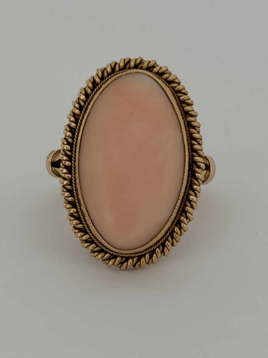 7806- Bague Vintage Or Jaune Corail