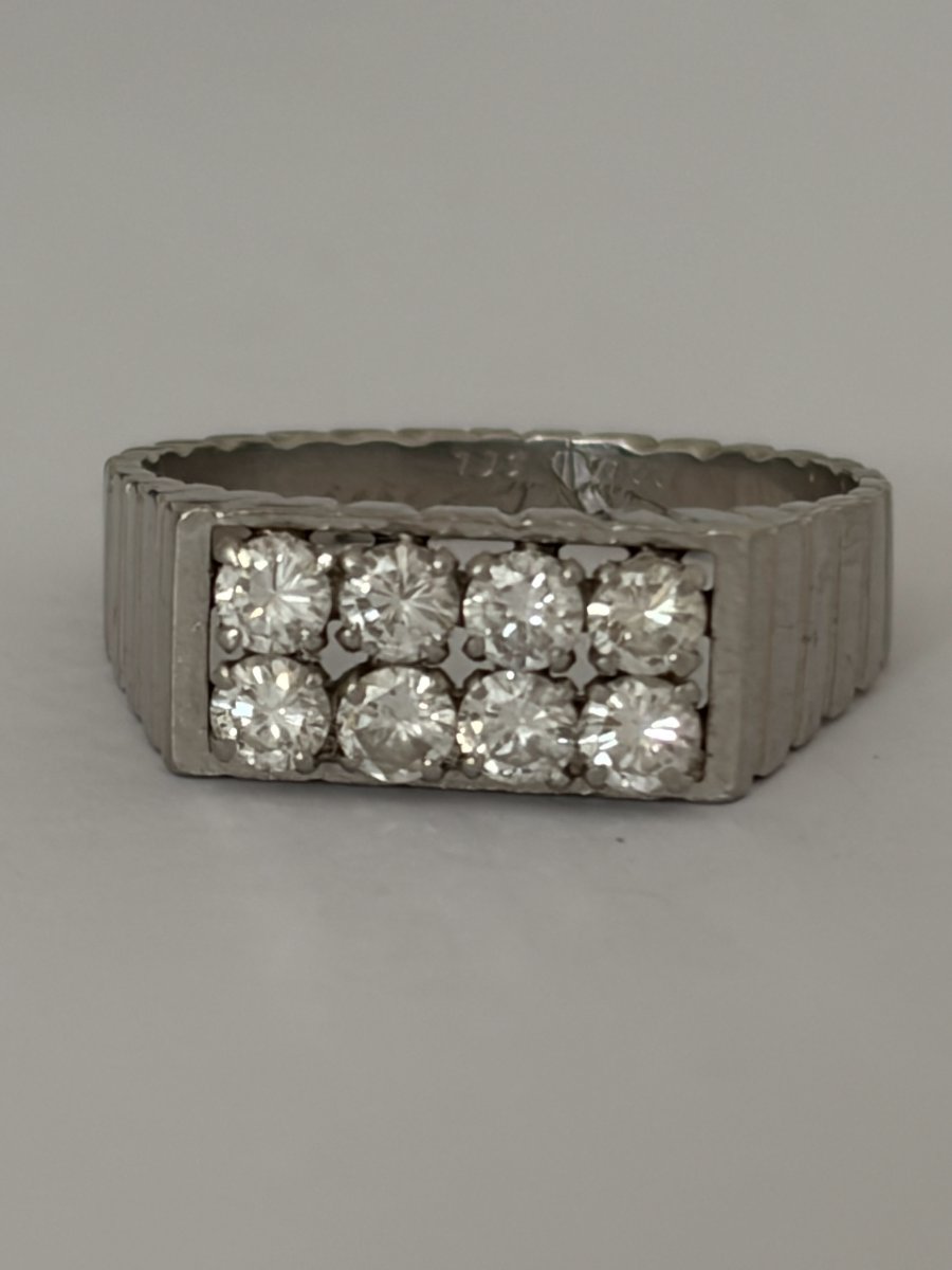 7655- Bague Platine Diamants