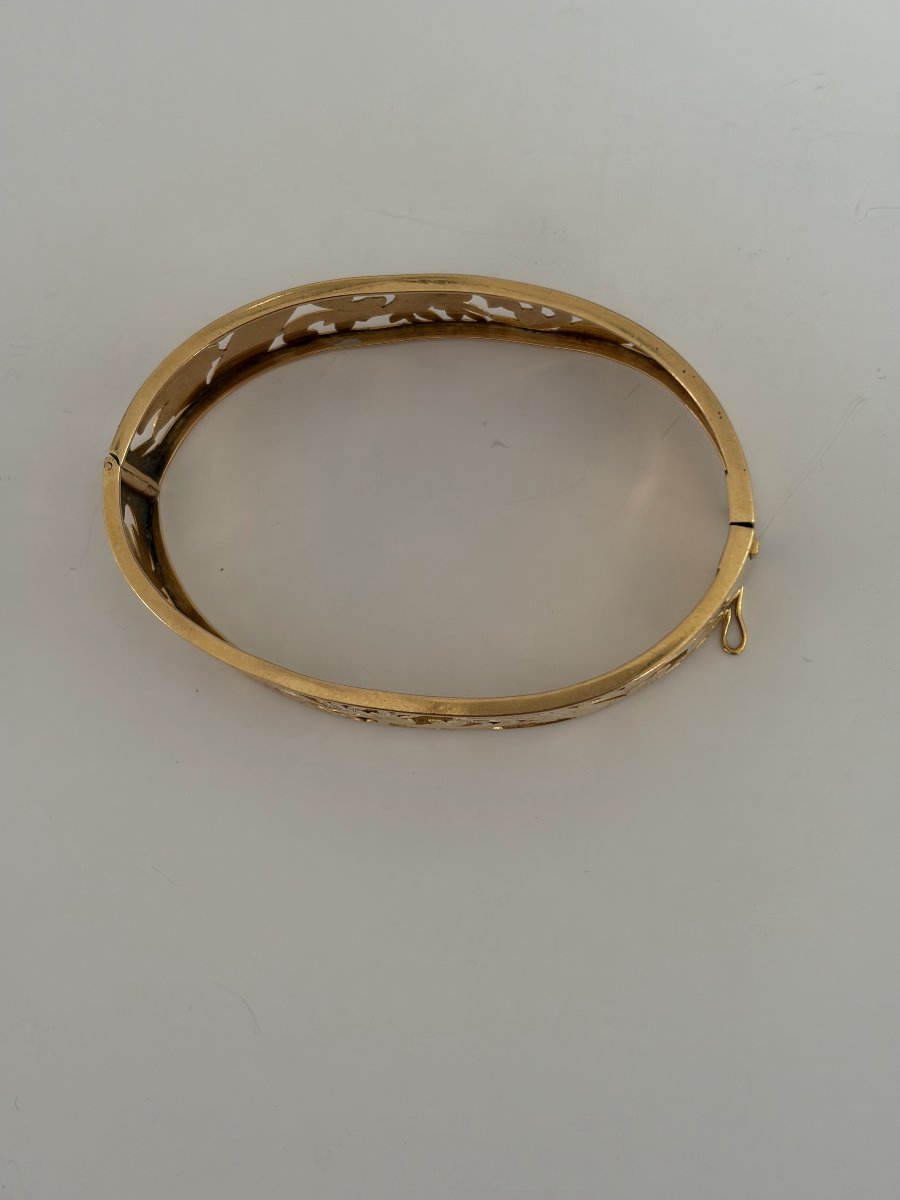 7869 - Articulated Bangle In Antique Yellow Gold-photo-1