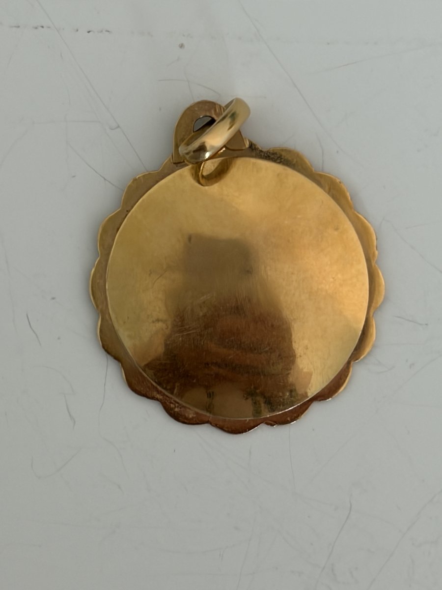 7892- Pendentif Médaille d'Amour Augis Or Jaune-photo-2