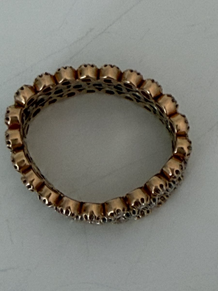 7959- Bague Souple Vintage 3 Ors Diamants-photo-2