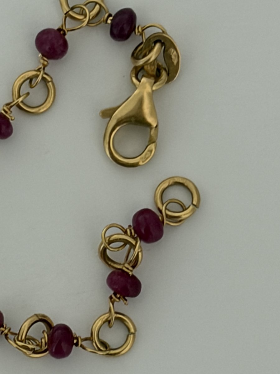 7967—vintage Draped Necklace In Yellow Gold With Rubies-photo-4
