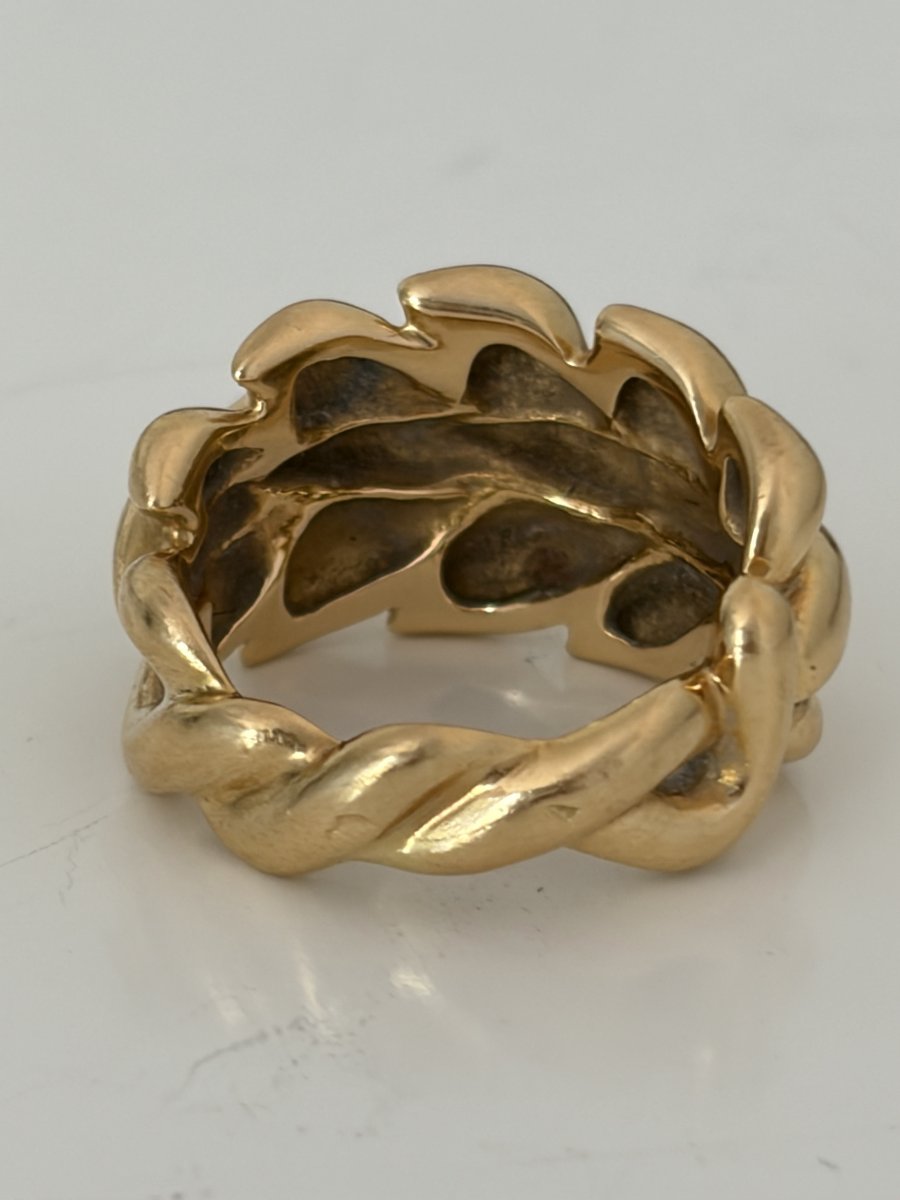 7973 - Chanel Vintage Yellow Gold Bangle Ring-photo-2